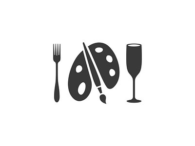 Brunch, Brushes & Bubbles brunch champagne icon iconography paint simple vector