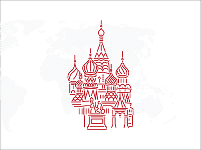 St Basil's Cathedral architecture clean lines illustrator line moscow pen pen tool red square russia vector
