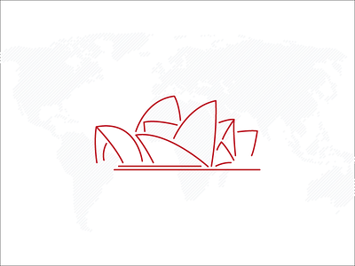 Sydney Opera House architecture australia design icon illustrator line red simple sydneyoperahouse vector world land marks