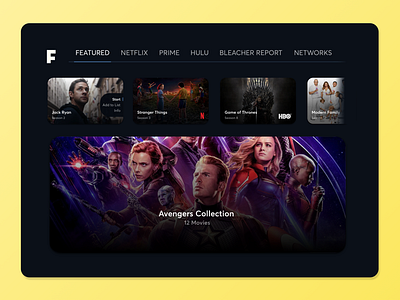 Consolidated Streaming design interface streaming tv ui visual