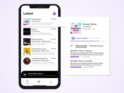 Podcasts re-design app application concept design ios podcast redesign ui user experience ux visual visualdesign