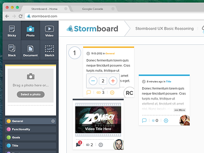 Stormboard app brain storm web app