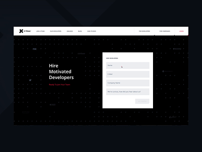 X-Team / Hire Developer Animation branding design form step stepper ui ux