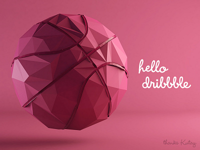 Thanks 3d ball cinema 4d dribbble first shot hello invitation photoshop thanks