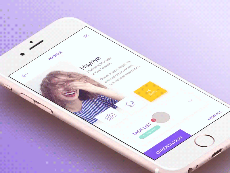 In-House App (Profile Screen - Animated)