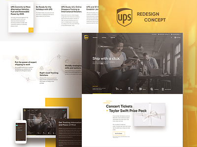 UPS Redesign Concept delivery design homepage landing redesign shipping ui ups ux web