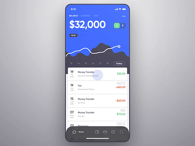 Mobile Banking - Dashboard (Animated) android animated app bank dashboard design finance ios mobile ui ux video