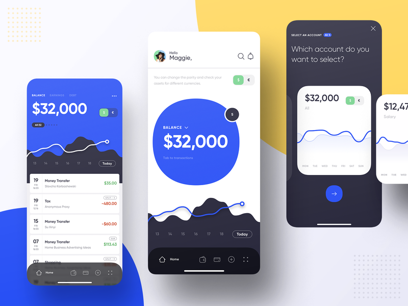 Mobile Banking - Dashboard app bank chart clean dark dashboard design finance ios mobile money ui ux