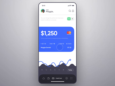 Mobile Banking - Credit Card (Animated) android animation app bank chart dashboard design finance ios mobile money ui ux video