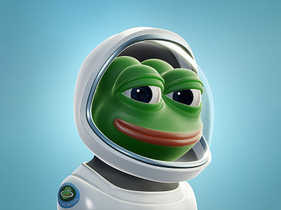 Pepe 3D Astronaut 3d blender branding design frog illustration nft pepe photoshop