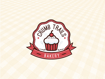 Crumb trails Bakery badge baking cake cupcake pink