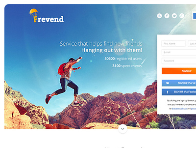 Frevend - Social network brand business design development logo ui ux