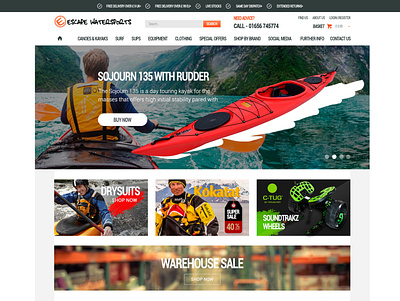 E-COMMERCE WEBSITE FOR WATER SPORTS EQUIPMENT brand branding business design development graphic design ui ux web