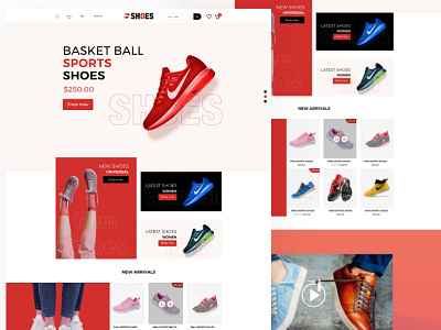 Shoes e-Commerce website Page adobe xd creative design graphic designer hiredesigner hiring webdesign