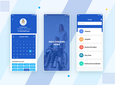 Healthcare hero app app designer email designer freelancer hourly work job designer remote work website designer