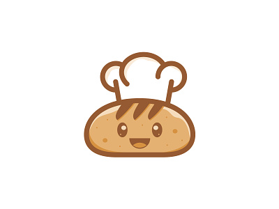 Bread Head bakery baking branding bread bread logo happy logo mark mascot
