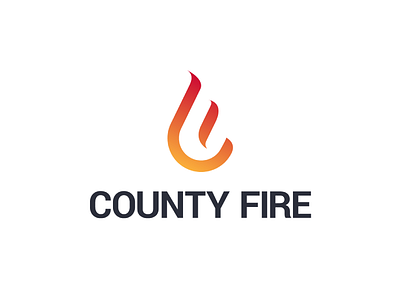 County Fire logo branding business fire flame identity logo mark