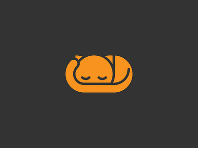 Sleeping cat cat icon logo mark