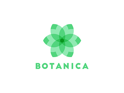 Botanica logo botanical flower green leaves logo mark minimal