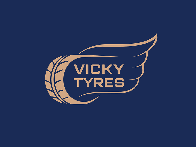 Winged tyre logo by Olly Cowan on Dribbble