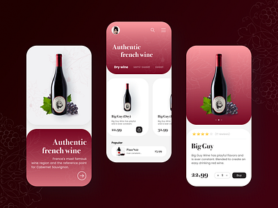 Wine Shop App app branding design ecommerce graphic design logo shop ui