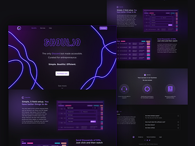 Landing page for the Ghoul bot design graphic design home page landing landing page site ui ui ux webdesign website website design