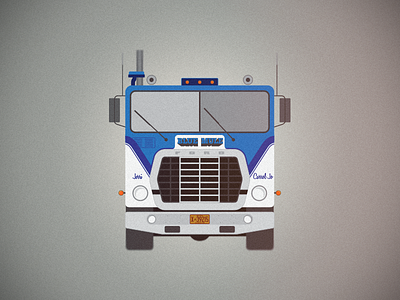 The Blue Mule blue mule illustration moves truck trucks white line fever