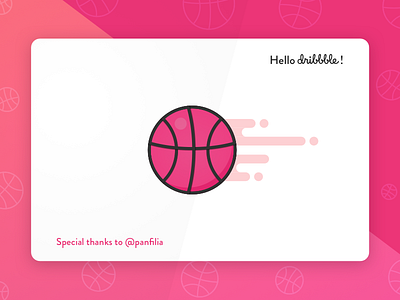 Hello Dribbble! basketball debut design first graphic hello illustration invite shot welcome