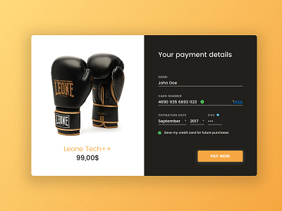 Daily UI #002 - Credit Card Checkout boxe card challenge checkout credit daily form payment ui