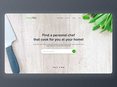 Daily UI #003 - Landing Page chef cook daily food landing location page personal ui ux web website