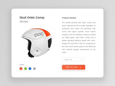 Daily UI #012 - E-Commerce Shop (Single Item) cart daily dailyui e commerce helmet item shop ski snow ui ux