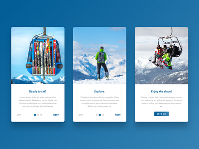 Daily UI #023 - Onboarding 023 daily dailyui onboarding ski slope snow snowdoard tutorial ui ux