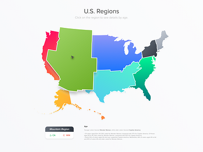 Daily UI #029 - Map 029 age america daily dailyui map region ui us ux vote