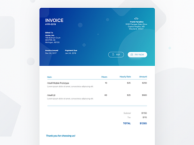 Daily UI #046 - Invoice 046 billing check daily dailyui invoice note online pdf total ui ux