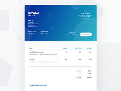 Daily UI #046 - Invoice