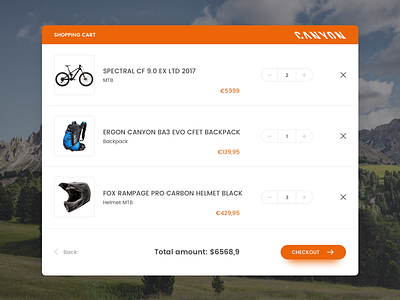 Daily UI #058 - Shopping Cart bike buy cart daily dailyui e commerce list mountain mtb shopping ui ux