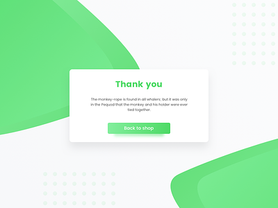 Daily UI #077 - Thank you card concept daily ui dailyui e commerce free green minimal shop thank you ui ux