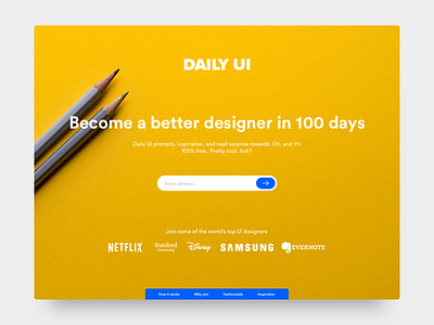 Daily UI 100 - 🎉 💯 🎉- Redesign Daily UI Landing Page 100 completed concept cover daily ui dailyui finish hero landing page redesign website