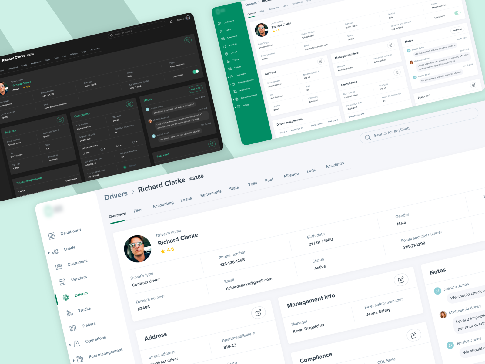 Logistics management platform SaaS by Vytas Butke on Dribbble