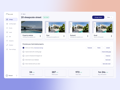 Pillar - real estate marketing web app
