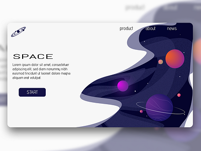 Space landing page graphic design illustration logo