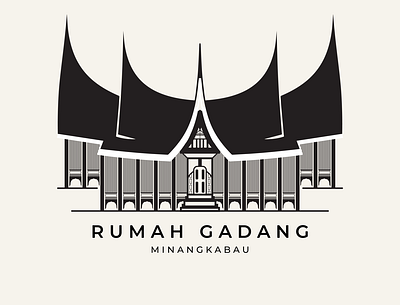 Rumah Gadang - Monogram design illustration