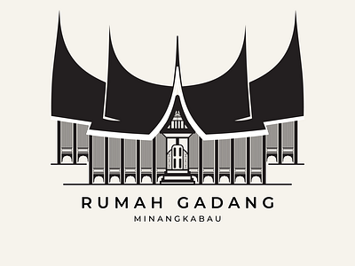 Rumah Gadang - Monogram design illustration