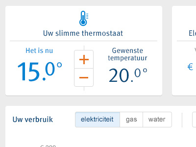 Dashboard for energy supplier dashboard energy flat design thermostat