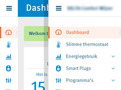 Dashboard Light Sidebar dashboard energy flat design thermostat