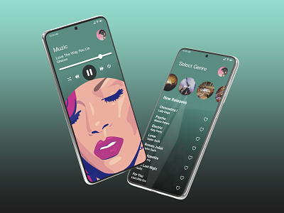 Music Player design design graphic design mobile app design mobile mock up design