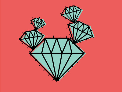 diamond in the ruff cacti color diamond finalproject icon illustration prick