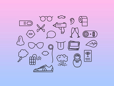 Icons gradiante icons illustration line pack