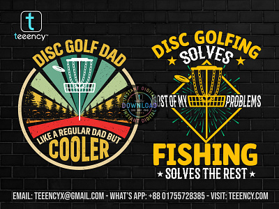 DISC GOLF DAD#DISC GOLFING SOLVES# T-SHIRT_DEGINE