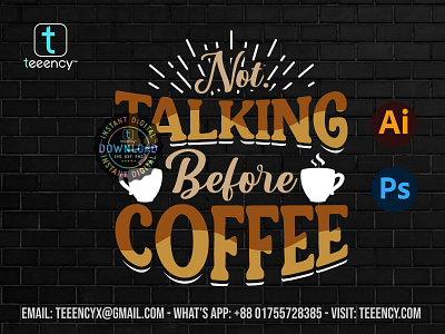 NOT TALKING BELONE COFFEE #Logo #T_Shirt_Design